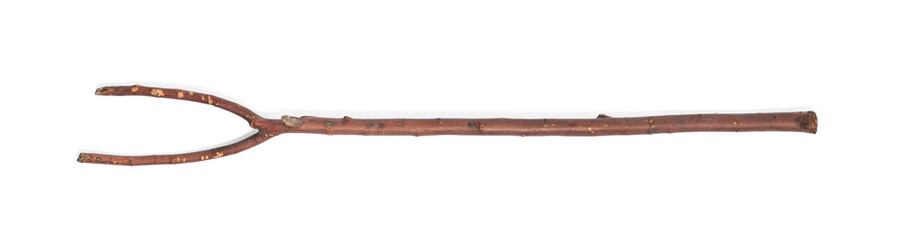 wooden crutch for walking on a white isolated background