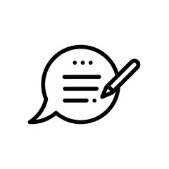 write feedback icon, outline black style
