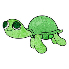 quirky hand drawn cartoon turtle