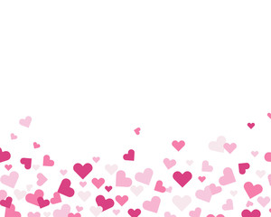 Red hearts for valentine day concept on white background