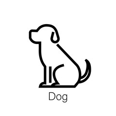 Dog line icon, linear concept sign or logo element. Vector illustration