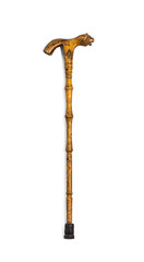 wooden staff on white isolated background