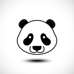 Cute panda face isolated on white background. Vector Illustrative
