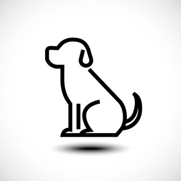 Dog line icon, linear concept sign or logo element. Vector illustration