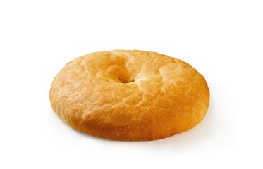 Bread round on a white background