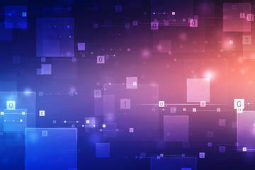 Binary Code Background, Digital Abstract technology background, flowing number one and zero text in binary code format in technology background.