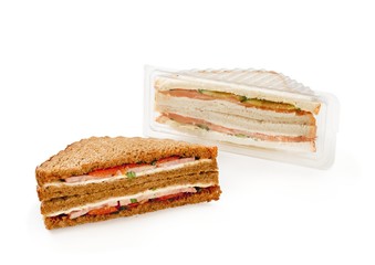 Sandwich on white background