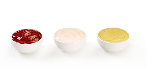 Sauces on a white background