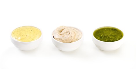 Sauces on a white background