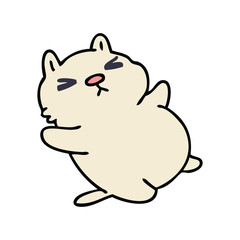 quirky hand drawn cartoon cat