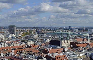 Fototapeta na wymiar Aerial view of Vienna from view point, Austria