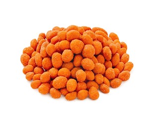 Peanuts nuts snack for beer on a white background