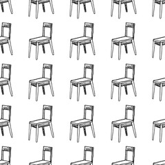 chair seamless pattern isolated on white background