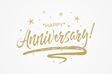 Happy Retirement card, banner. Beautiful greeting poster with calligraphy gold text word ribbon star. Hand drawn design elements. Handwritten modern brush lettering on isolated background vector