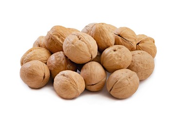 Walnut on white background