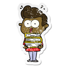 distressed sticker of a cartoon staring man
