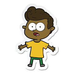 sticker of a cartoon staring man