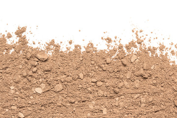 Eyeshadow heap isolated on white background with copy space