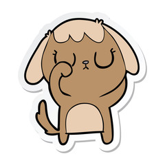 sticker of a cute cartoon dog