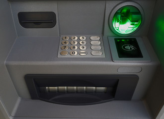 closeup modern ATM