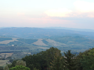 Landscape of "crete" and "calanchi" near Orvieto in Umbria, Italy.
