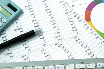 The keyboard on work table for  business content..