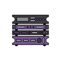 Rack, stereo, music icon. Element of color music studio equipment icon. Premium quality graphic design icon. Signs and symbols collection icon