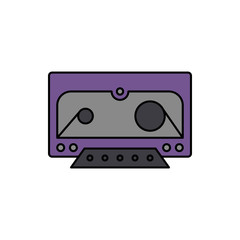 Cassette, music, tape icon. Element of color music studio equipment icon. Premium quality graphic design icon. Signs and symbols collection icon