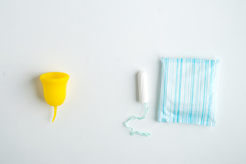 concept of alternative way for women hygiene. zero waste menstrual cup