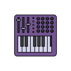 Audio, keyboard, piano icon. Element of color music studio equipment icon. Premium quality graphic design icon. Signs and symbols collection icon