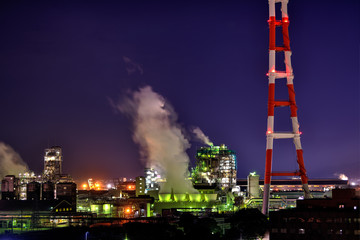 Fototapeta premium 北九州工業地帯のプラント夜景