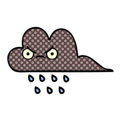 comic book style cartoon storm rain cloud