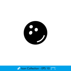 Bowling Ball Icon / Vector - In Color Design