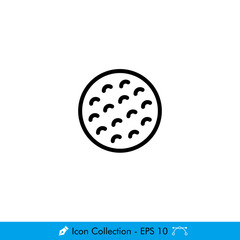 Golf Ball Icon / Vector - In Color Design