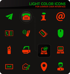 Contact us icons set