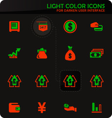 Currency exchange icons set