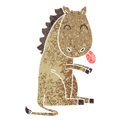 quirky retro illustration style cartoon horse