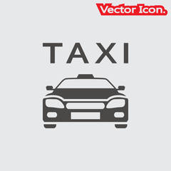 taxi icon isolated sign symbol and flat style for app, web and digital design. Vector illustration.