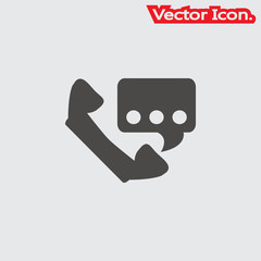 Telephone receiver icon isolated sign symbol and flat style for app, web and digital design. Vector illustration.
