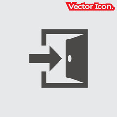 The login icon isolated sign symbol and flat style for app, web and digital design. Vector illustration.