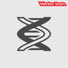 The dna icon isolated sign symbol and flat style for app, web and digital design. Vector illustration.