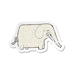 retro distressed sticker of a cartoon big elephant