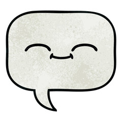 retro grunge texture cartoon speech bubble