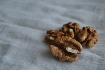 walnuts on a white background