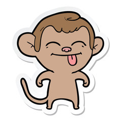 sticker of a funny cartoon monkey