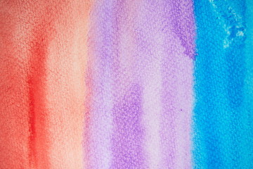 Abstract watercolour background hand-drawn on white watercolour paper.