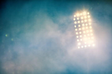 Naklejka premium stadium lights and smoke