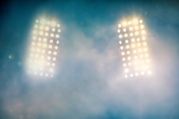 Fototapeta premium stadium lights and smoke