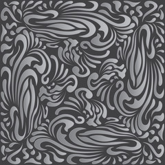 Abstract Pattern in Oriental Style. Elegant pattern of flowing lines. The unusual idea of packaging, tiles, wallpaper, textiles. Handmade.