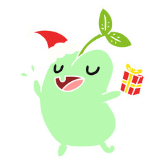 christmas cartoon of kawaii seed